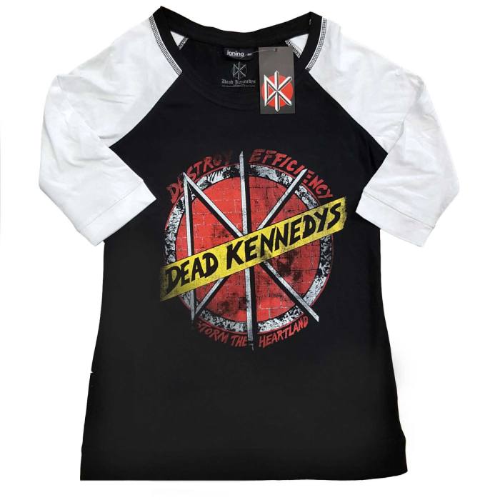 Dead Kennedys Girlie Raglan T-shirt Destroy (črno-bela) 88959