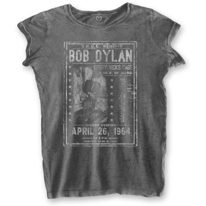 Bob Dylan Ladies Burnout T-shirt: Curry Hicks Cage (sivo-črna) 89479
