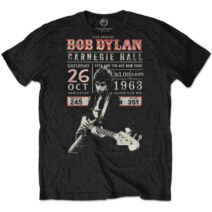 Bob Dylan T-shirt: Carnegie Hall '63 Eco (črna) 89485