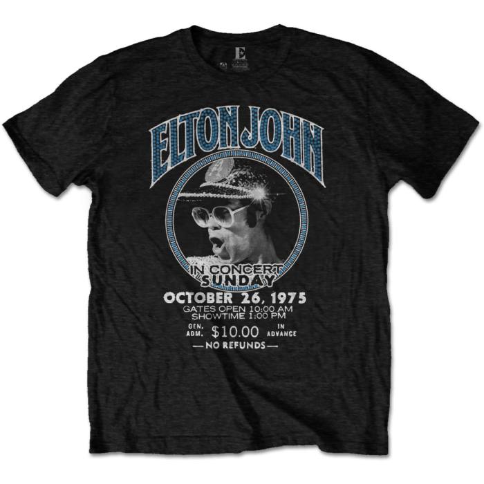 Elton John Live In Concert T-shirt (Black, Organic) 89670