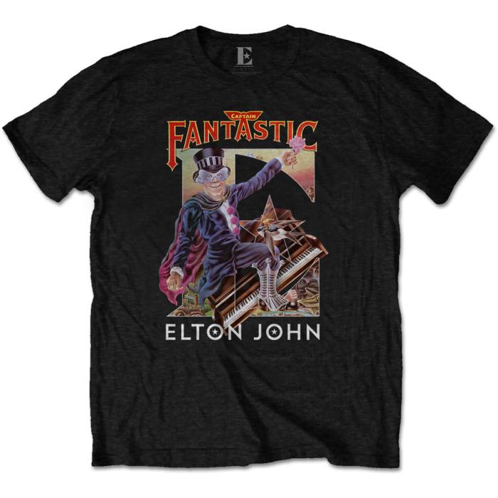 Elton John Unisex T-Shirt: Captain Fantastic (Black) 89692