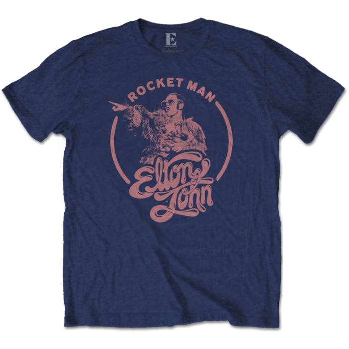 Elton John Unisex T-shirt: Rocketman Circle Point (Modra) 89722