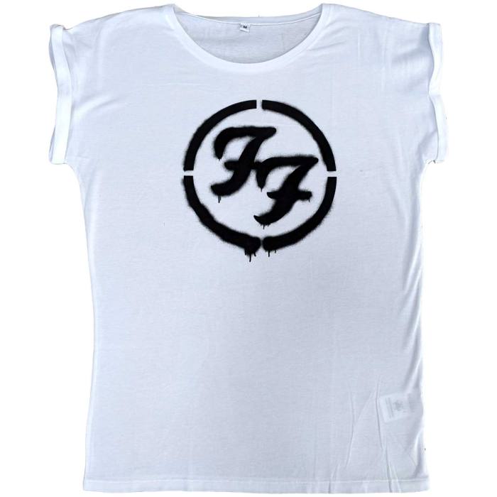 Foo Fighters Ladies T-Shirt: Rock's Not Dead (White) (Ex-Tour) 90686