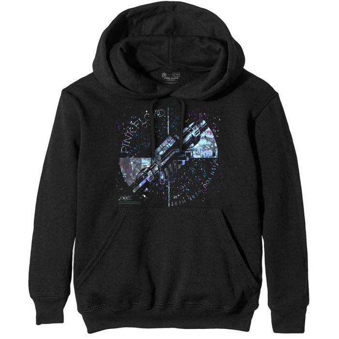 Pink Floyd Unisex Pullover Hoodie: Machine Greeting Blue (Črna) 90848