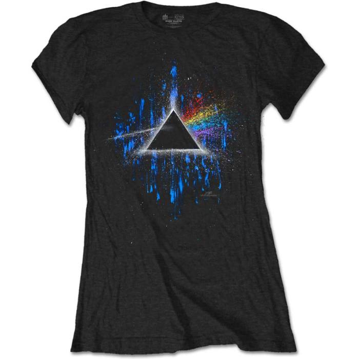 Dark Side Of The Moon Blue Splatter T-shirt Pink Floyd 90859