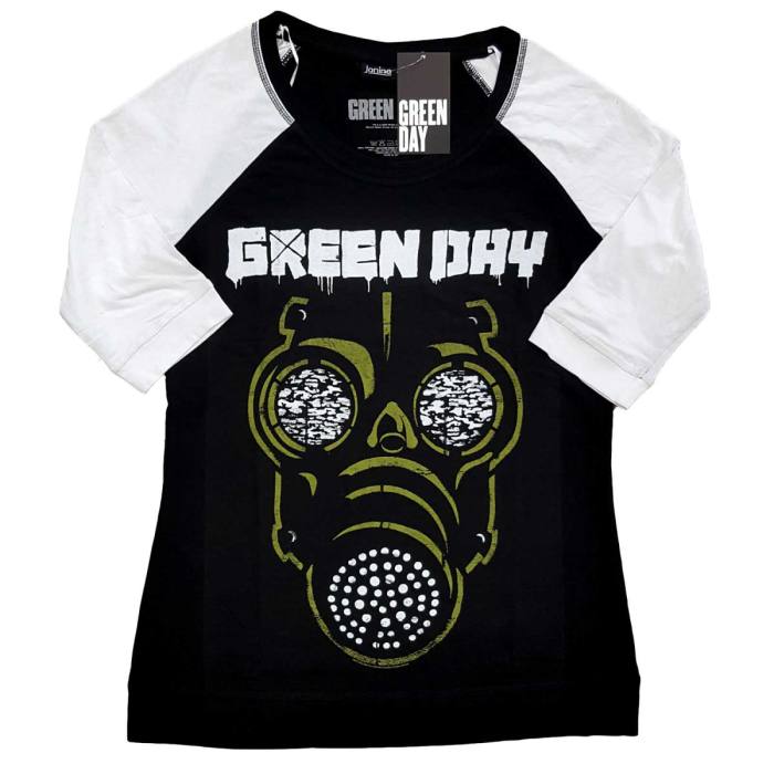 Green Day Girlie Raglan T-shirt Green Mask (črno-bela) 90990