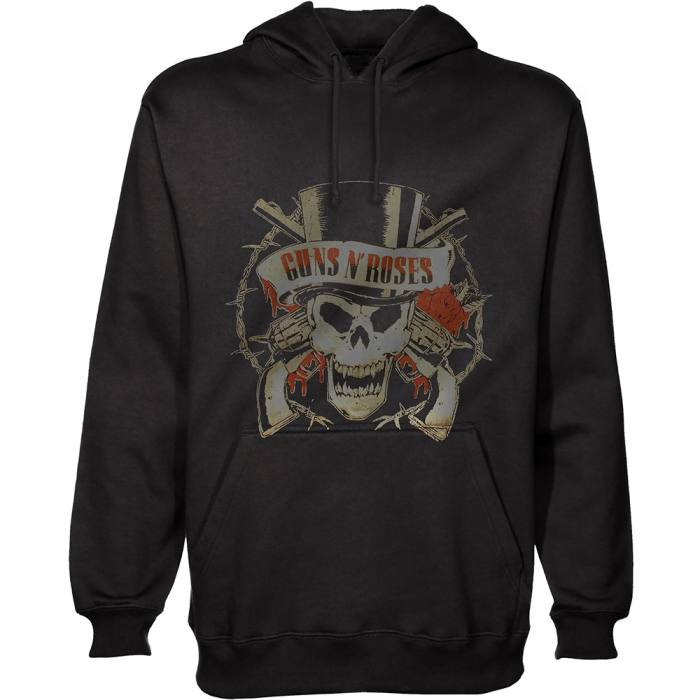 Hoodie Guns N' Roses Unisex Pullover: Distressed Skull 91689