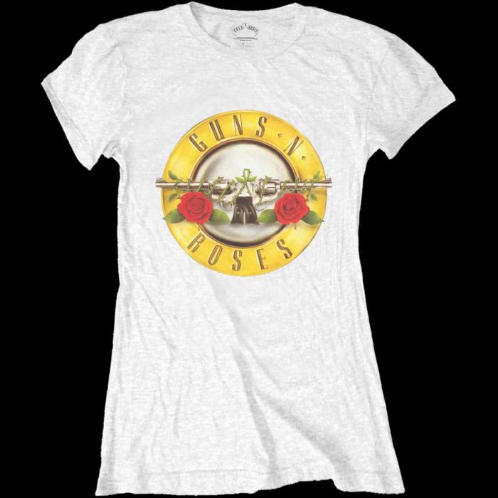 Girlie T-shirt Guns N' Roses Classic Bullet Logo White 91837