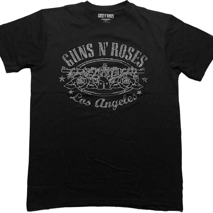 Guns N' Roses T-shirt: LA Logo (črna, kristali) 91995