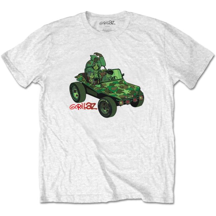 Gorillaz T-shirt Green Jeep (bela) 92483