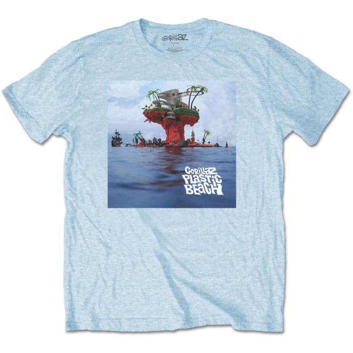Gorillaz T-shirt Plastic Beach (svetlo modra) 92537