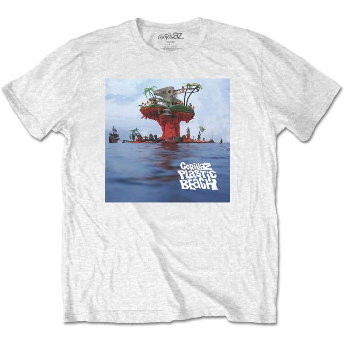 Gorillaz Unisex T-Shirt: Plastic Beach (White) 92543