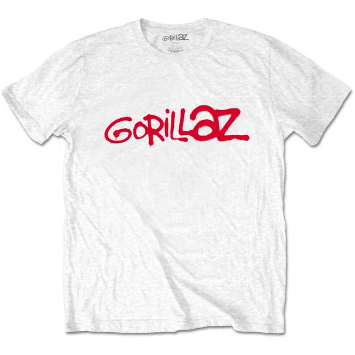 Gorillaz Unisex T-shirt: Classic Logo (Bela) 92555