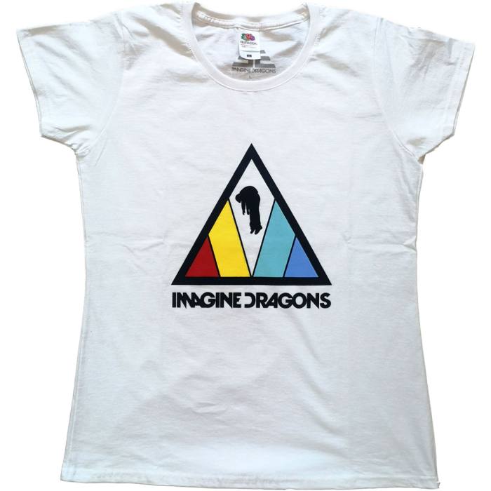 Imagine Dragons Girlie T-shirt Triangle Logo bela 93024