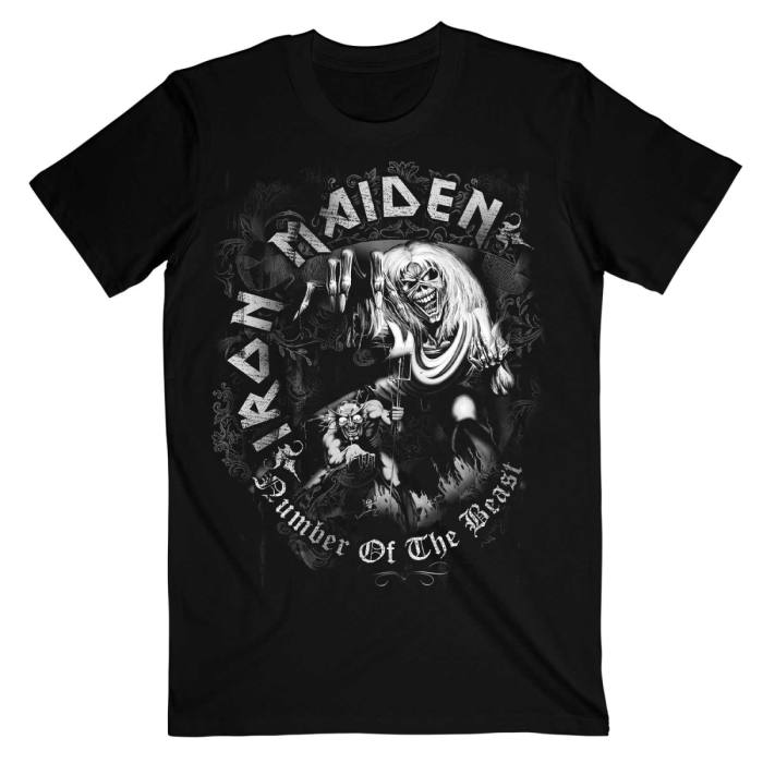 T-shirt Iron Maiden Number Of The Beast Grey Tone 93179