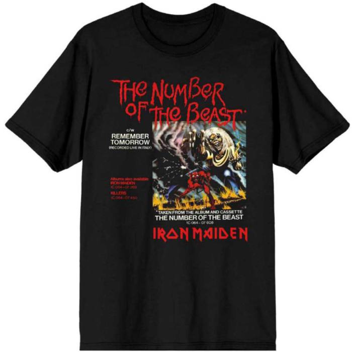 Iron Maiden Unisex T-Shirt: Number Of The Beast Vinyl Promo Sleeve (Black) 93433