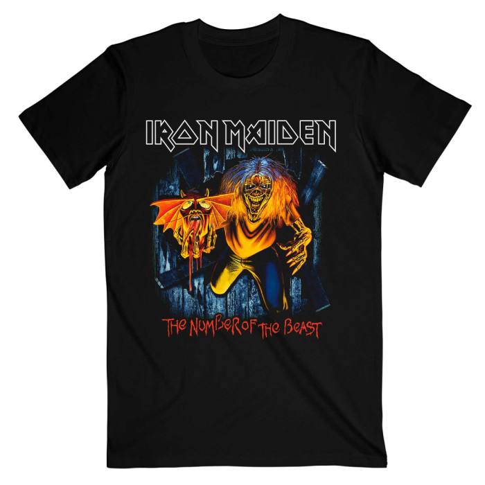 Iron Maiden Unisex T-Shirt: Number Of The Beast Eddie Panel Burst (Black) 93451