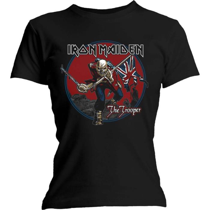 Iron Maiden Girls T-shirt: Trooper Red Sky (Black) 93867