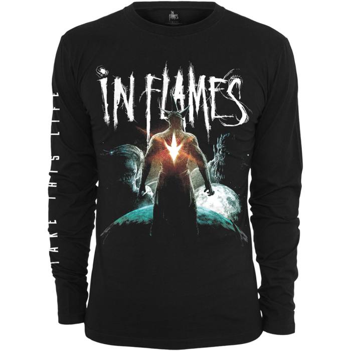 In Flames Unisex Long Sleeve T-Shirt: Take This Life (Black) (Sleeve Print) (Large) 234365