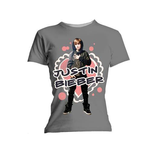 Girlie shirt Justin Bieber Cut Out Hearts Grey 94189