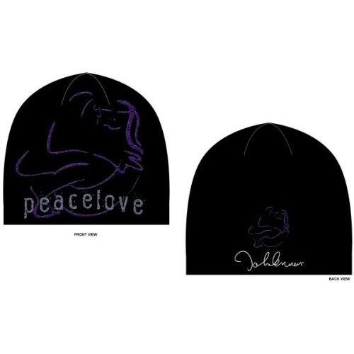 John Lennon Beanie – Peace & Love (črna) 94454