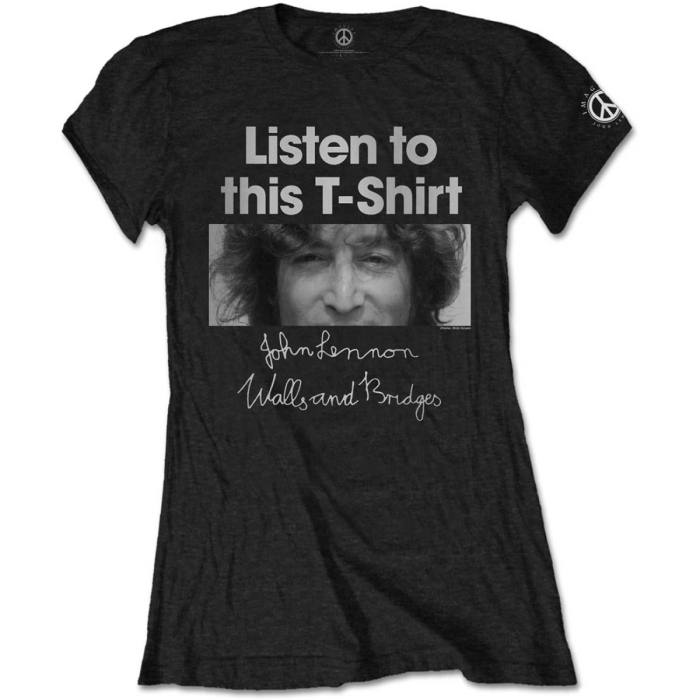 John Lennon Ladies T-Shirt: Listen (Črna) 94553