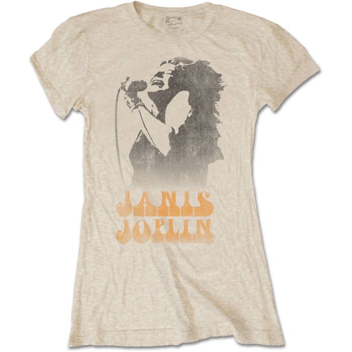 Janis Joplin ženska T-shirt Working The Mic (peščena) 94642