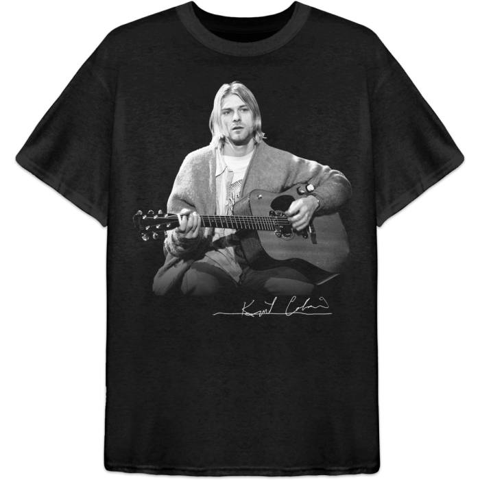 Kurt Cobain Unisex T-shirt Guitar Live Photo črna 94893