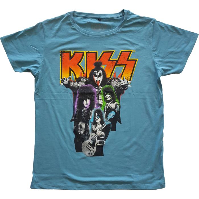 KISS T-shirt: Neon Band (Modra) 95115