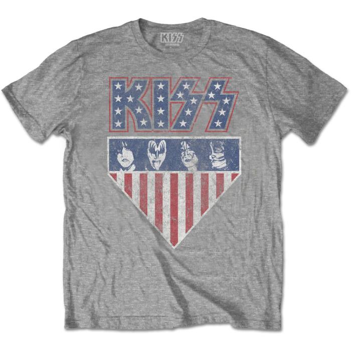 KISS Unisex T-shirt: Stars And Stripes (siva) 95221