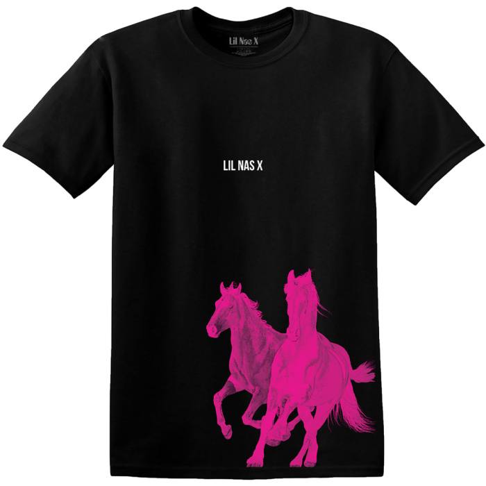 Lil Nas X T-shirt: Pink Horses (črna) 95614
