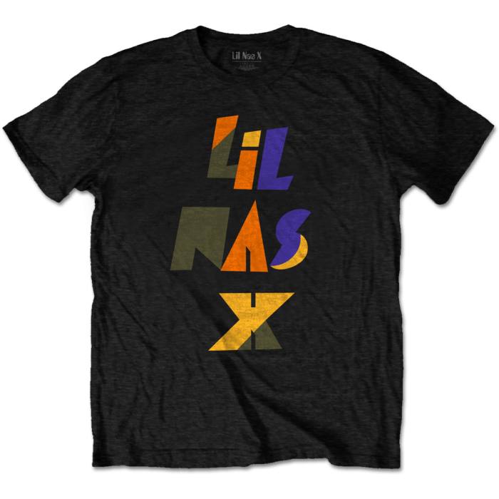 Lil Nas X T-shirt: Scrap Letters (črna) 95620