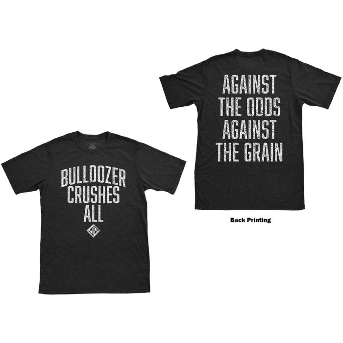 Machine Head Unisex T-Shirt: Bulldozer (Heather Grey) (Back Print) 95899