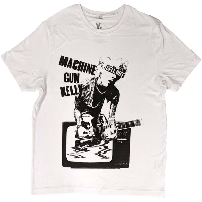Machine Gun Kelly Unisex T-Shirt: TV Warp (White) 96868