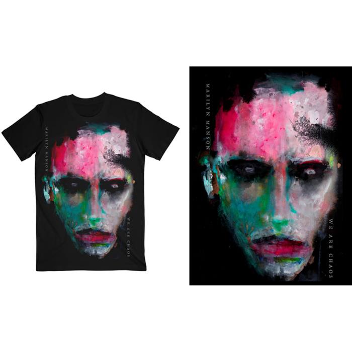 Marilyn Manson Unisex T-shirt: We Are Chaos Cover (Črna) 97544