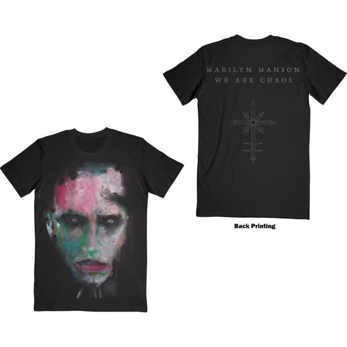 Marilyn Manson Unisex T-shirt: We Are Chaos (Črna) (Zadnji print) 97550