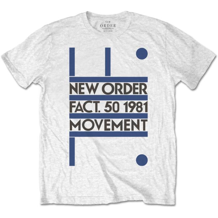 New Order T-shirt: Movement (bela) 98015