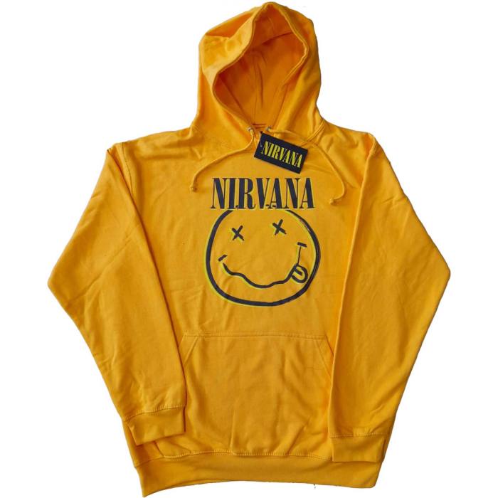 Nirvana Unisex Pullover Hoodie: Inverse Happy Face (Yellow) 98124