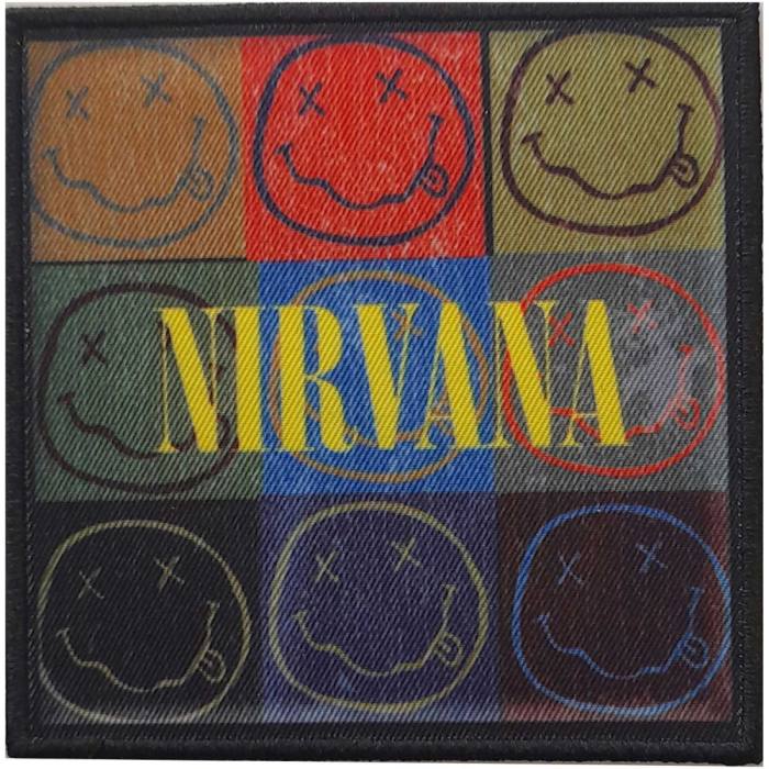 Našitek Nirvana Distressed Smiley Blocks 98191