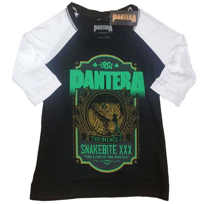 Pantera Raglan T-shirt Snakebit XXX Label (črno-bela, ženska) 99042