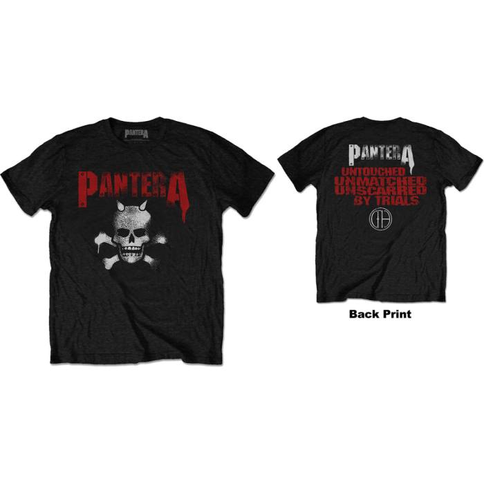 Pantera T-shirt: Horned Skull Stencil (Črna) (Nadpis na hrbtu) 99164