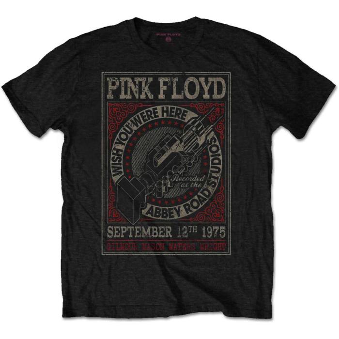 T-shirt Pink Floyd WYWH Abbey Road Studios (črna) 99635