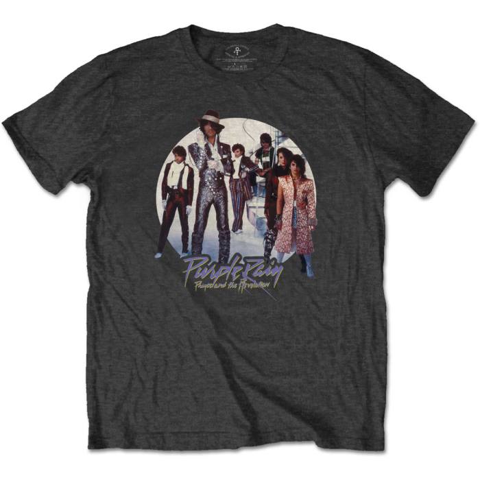 Prince T-shirt Purple Rain Circle (siva charcoal) 100596