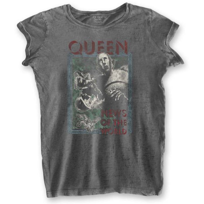 Queen News Of The World Burnout Girlie T-shirt 100926