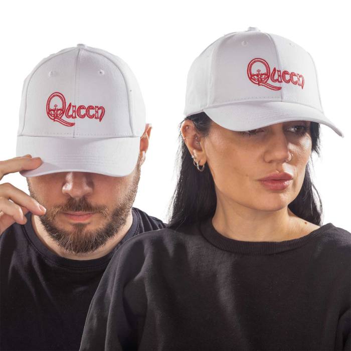 Queen Unisex Baseball Cap: Crown In Q Logo (White) 100931