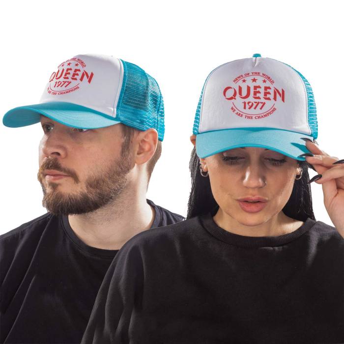 Queen Unisex Mesh Back Cap: Champions 77 (Blue & White) 101011