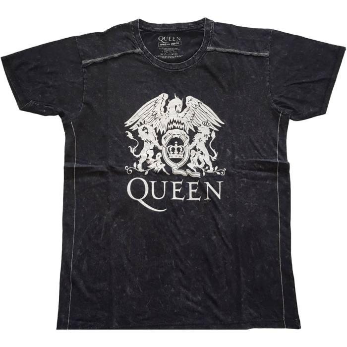 Queen Unisex T-Shirt: Classic Crest (Črna) (Wash Collection) 101074
