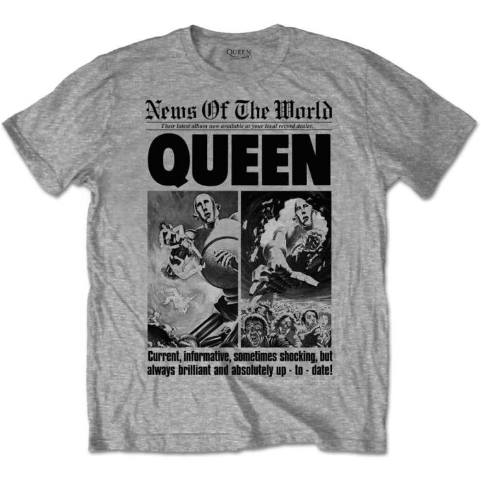 Queen T-shirt News Of The World 40th (siva) 101290