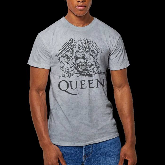 Queen T-shirt: Crest (White Dip Dye) 101529
