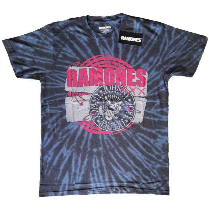 Ramones T-shirt: Punk Patch (Modra Dip Dye) 102094